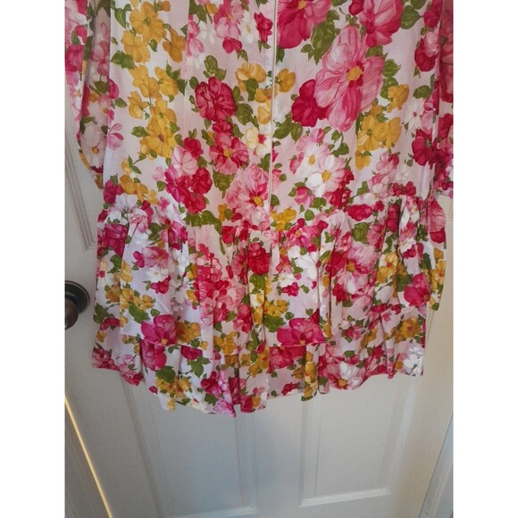 1960s Women’s Floral Below Knee Cottage Core Dress. Pit To Pit 19"/medium.b33 - Picture 5 of 6
